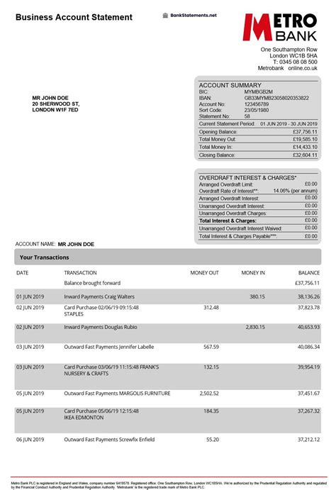 metro bank download statement.
